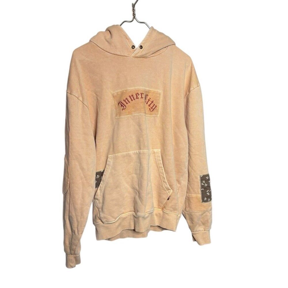 Men's Honor the Gift Inner City Hoodie Orange Nomad  Patchwork‎ Hoodie Lrg RARE